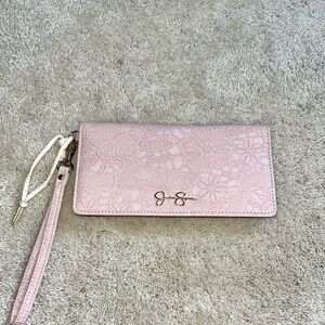 Jessica Simpson Pink Floral Wristlet